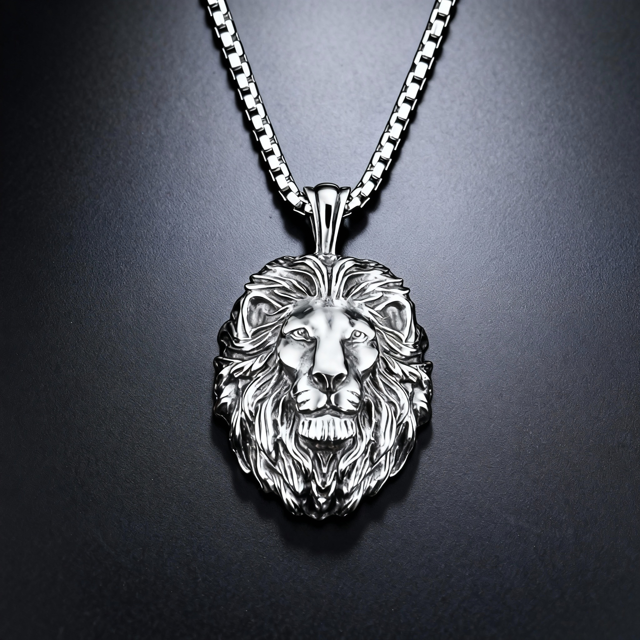 Wild Lion Silver Pendant Necklace, Silver Pendant for Men, Lion Necklace,Lion Pendant, Minimalist Men's Jewelry