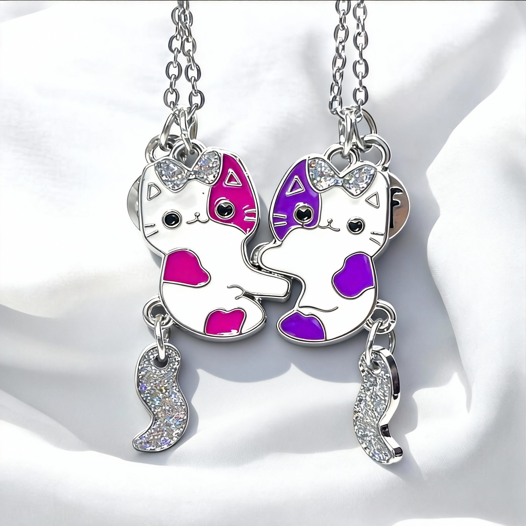 Cute Kitty BFF Friendship Necklace