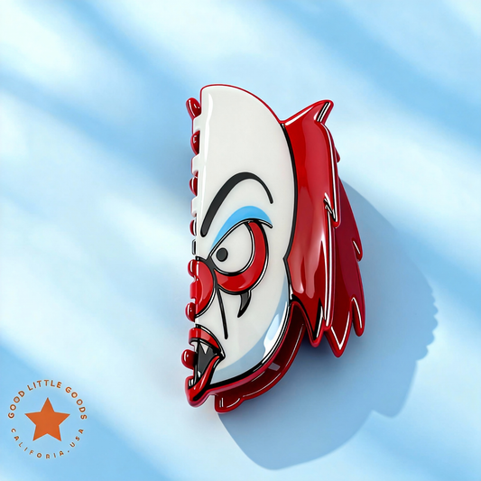 Evil Clown Fun Horror Character Double-Sided Plastic Claw Hair Clips