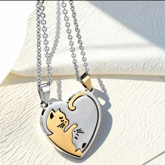 Cuddling Kittens BFF Friendship Necklace