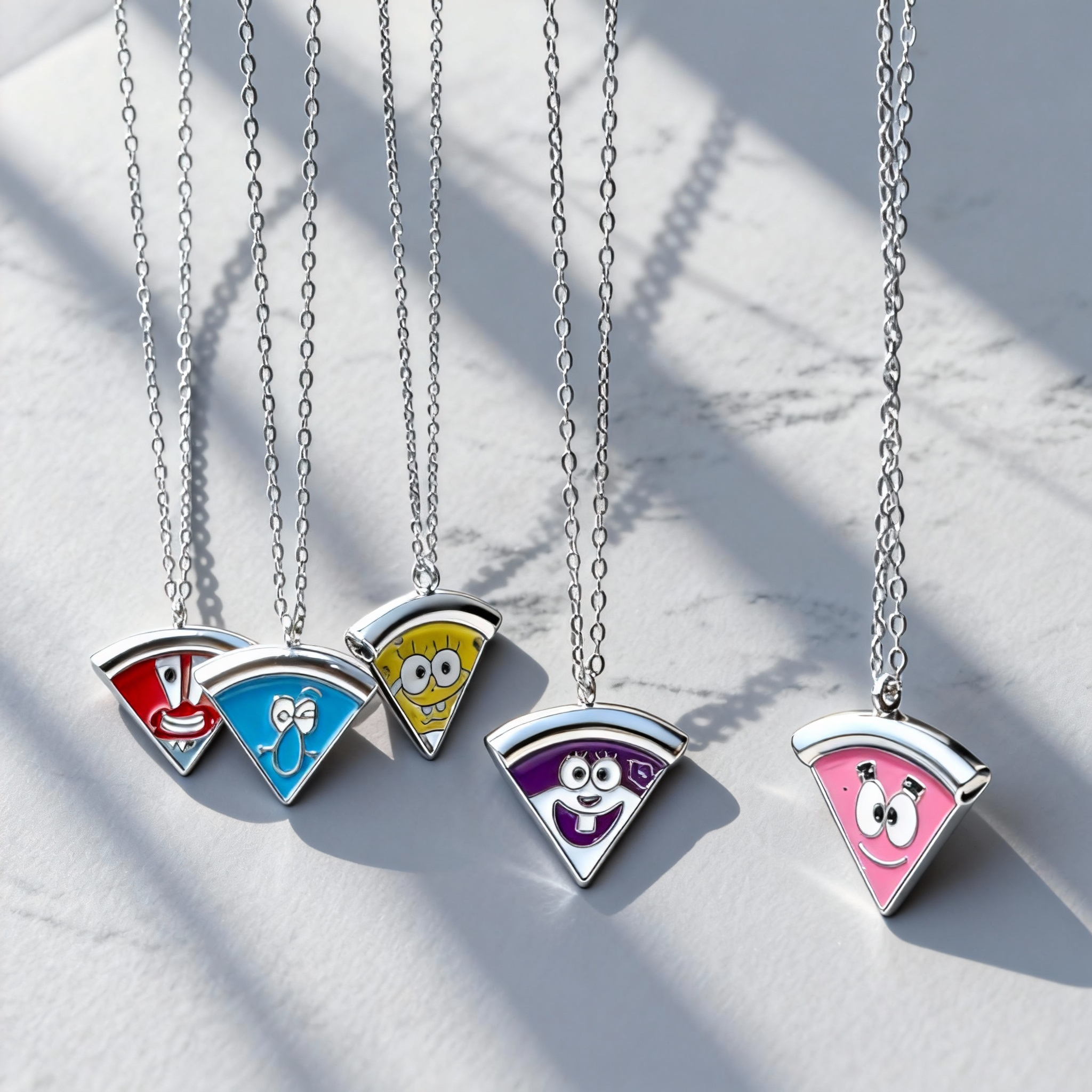 SpongeBob Pizza Slice BFF Necklace Set for 5