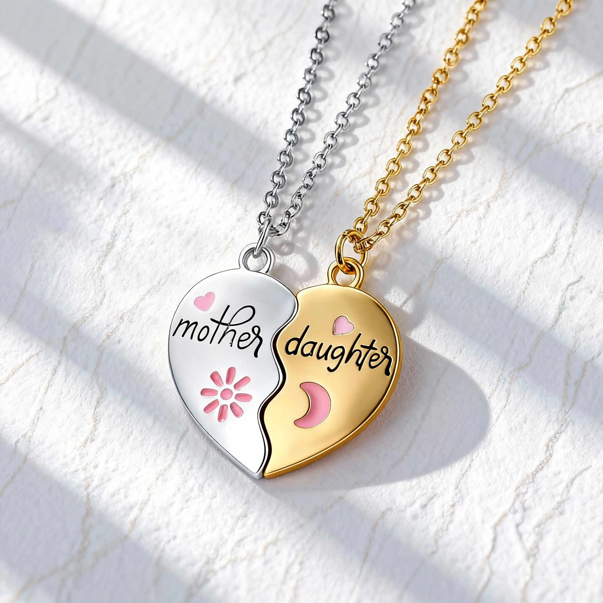 Mother Daughter Bond Necklace Set