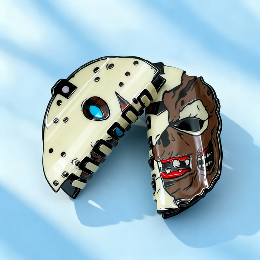 Jason Voorhees Monster Double-Sided Hair Clip | Friday the 13th Gothic Horror Themed Hair Accessory for Edgy Styling