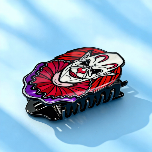Pennywise the Dancing Clown Hair Clip | It Gothic Horror Themed Hair Accessory for Edgy Styling