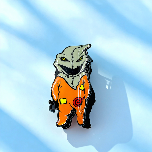 Oogie Boogie Jigsaw Hybrid Hair Clip | The Nightmare Before Christmas x Saw Gothic Horror Cute Hair Accessory for Edgy Styling