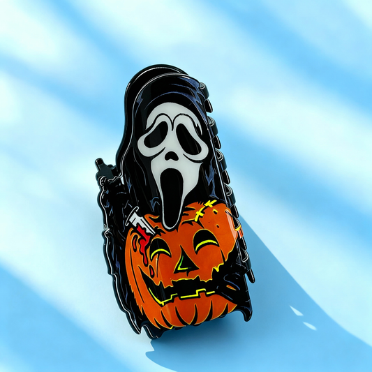 Red & Black Skull Claw Clips with Rhinestone Eyes | Gothic Cute Edgy Hair Accessories