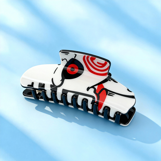 Jigsaw Mask Hair Clip | Saw Gothic Horror Themed Hair Accessory for Edgy Styling