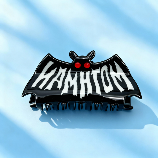 Mothman Black Cryptid Hair Clip | Gothic Legend Themed Dark Hair Accessory for Edgy Styling