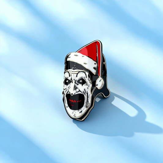 Art Clown Horror Santa Hat Hair Clip | Gothic Dark Festive Hair Accessory for Edgy Styling
