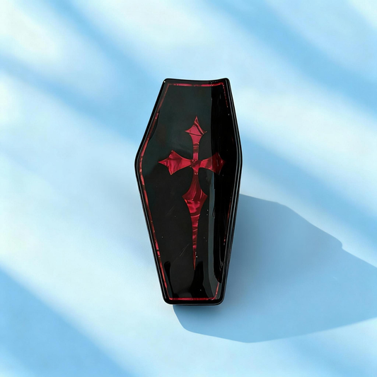 Gothic Coffin Cross Hair Clip Set | Dark Gothic Themed Hair Accessories for Edgy Styling