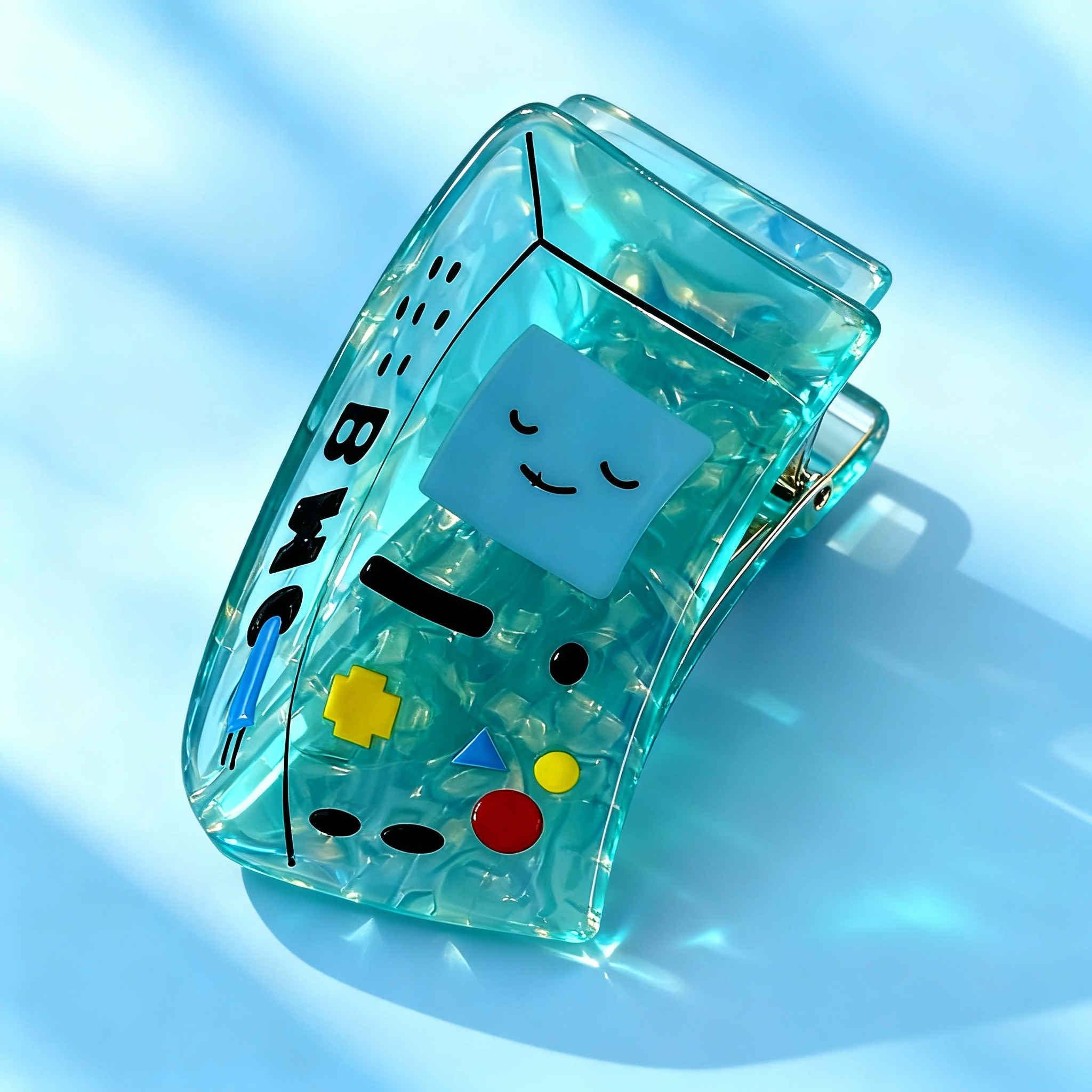 BMO Retro Game Console Acrylic Hair Clip | Adventure Time Cartoon Cute Hair Accessory for Daily & Casual Styling