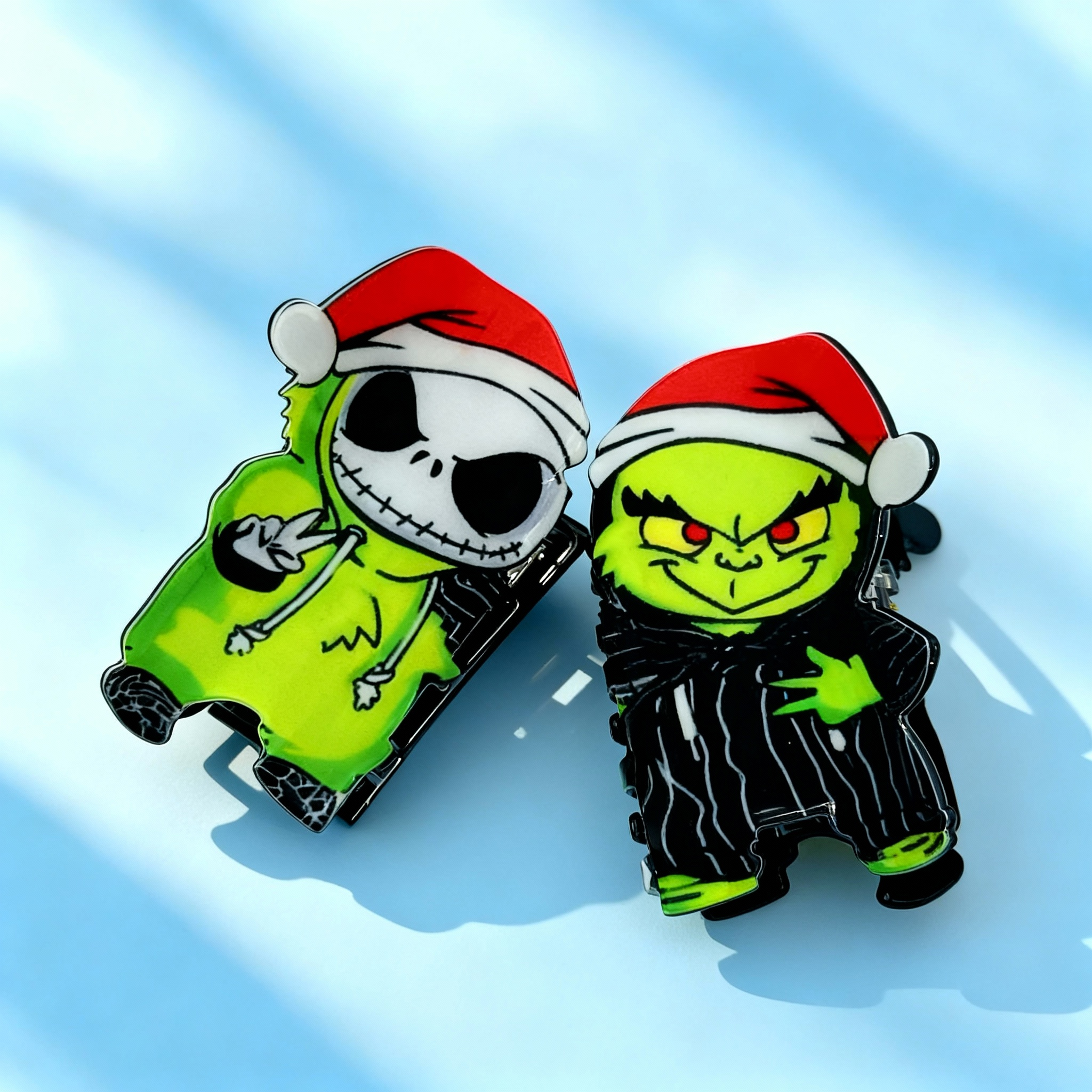 Jack Skellington & Oogie Boogie Christmas Hat Hair Clip