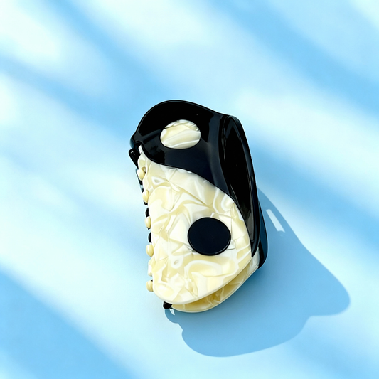 Yin Yang Tai Chi Hair Clip | Oriental Zen Dual-Tone Hair Accessory for Minimalist & Spiritual Styling