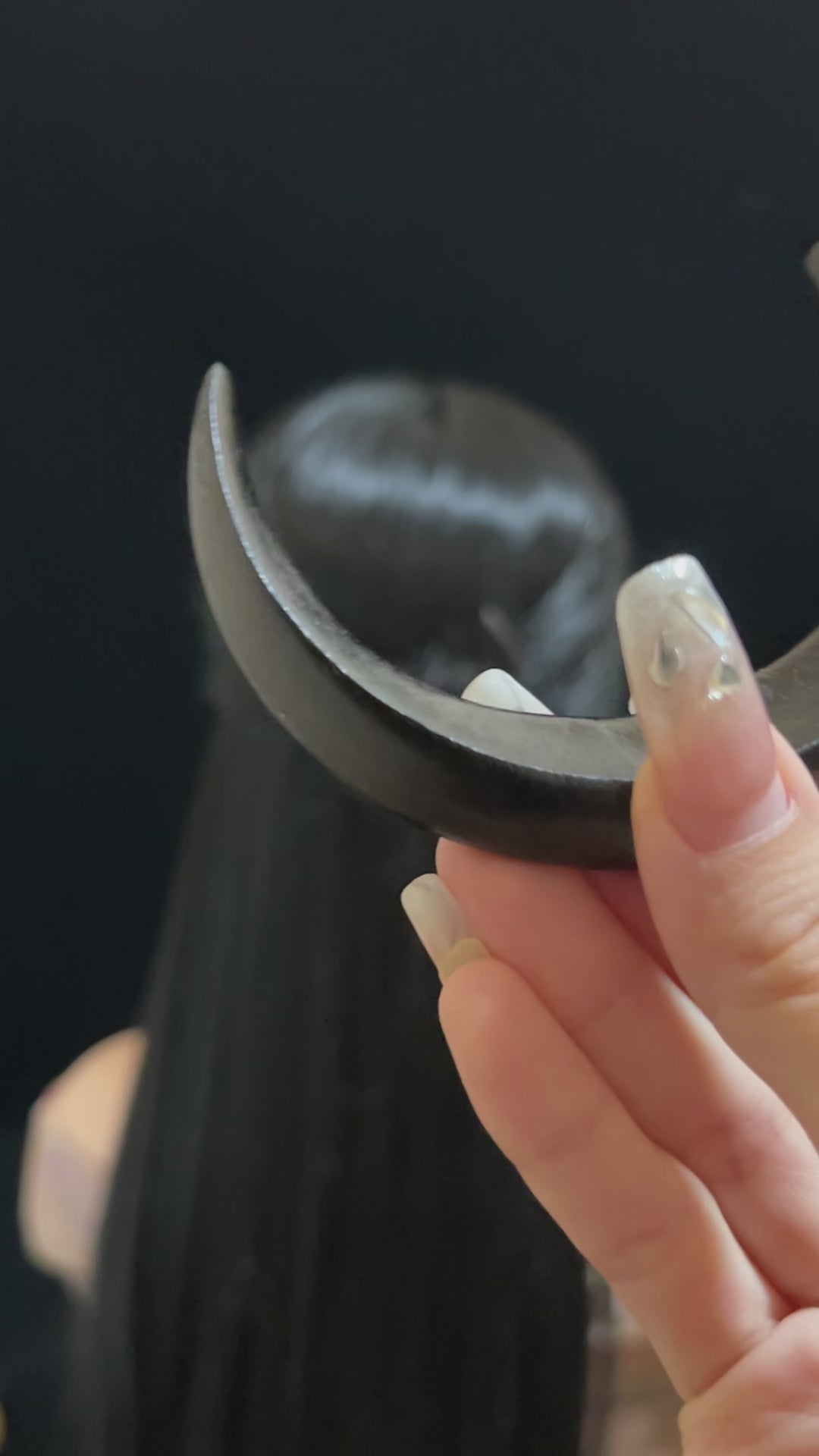 Crescent Moon Wooden Hair Pin, Moon Hair Fork Bun Holder, Handmade Gothic Bun Holder, Boho Hair Accessory for Women and Girls