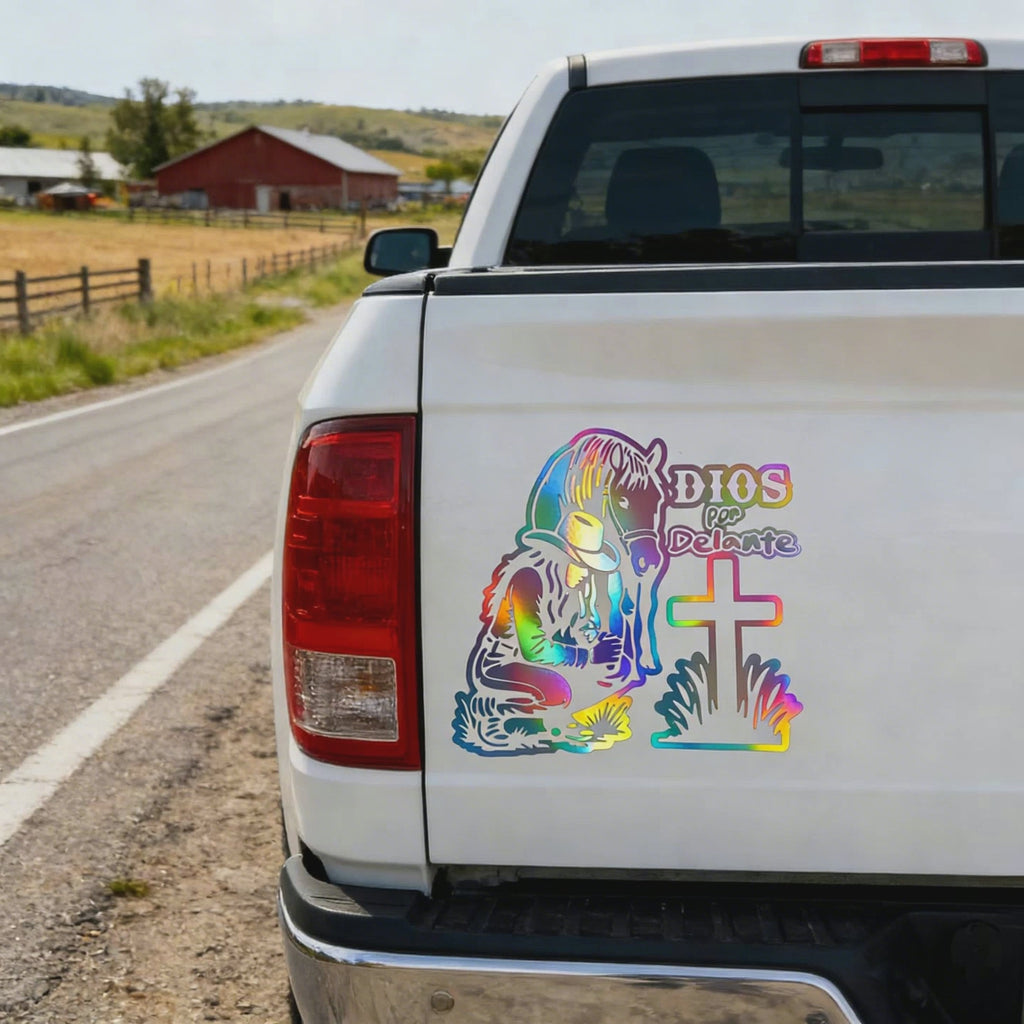 Cowgirl Praying (DIOS POR DELANTE) Sticker
