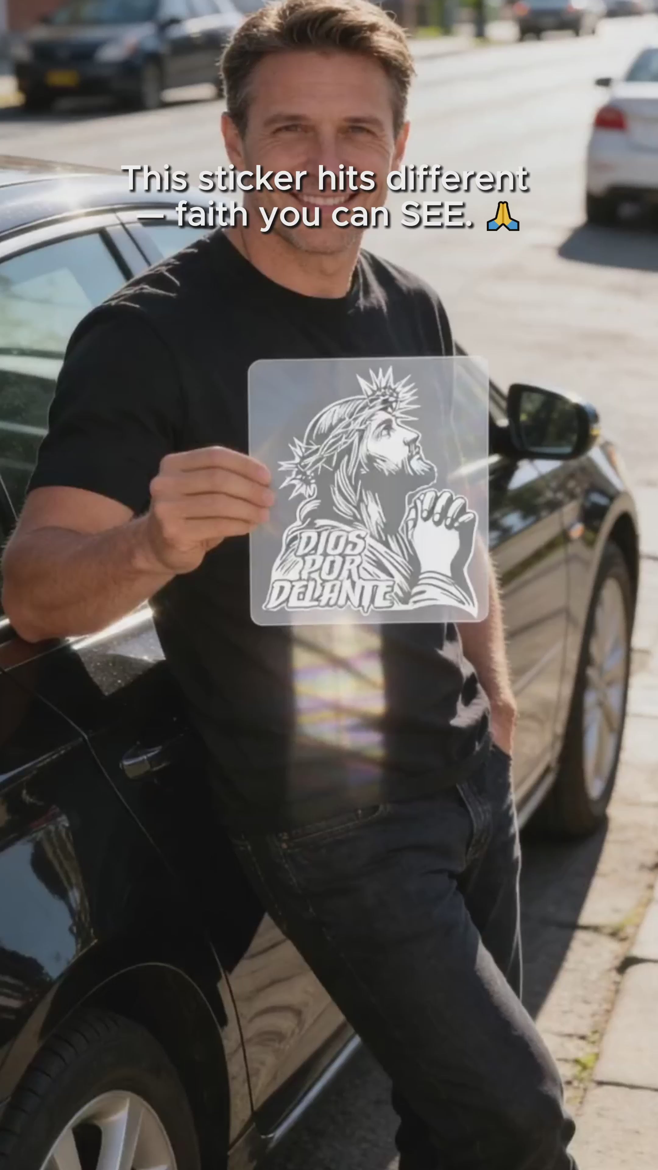 Crown of Thorns Jesus “DIOS POR DELANTE” Sticker
